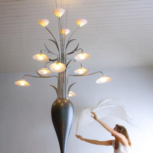 Lampadario design originale - HYDRA 72 - David D'Imperio - in acciaio inossidabile / in alluminio / in policarbonato