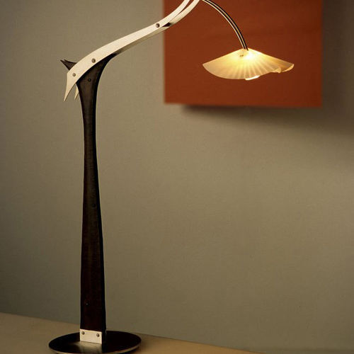 Lampada da tavolo - MATADOR - David D'Imperio - in acciaio inossidabile / in legno / in policarbonato