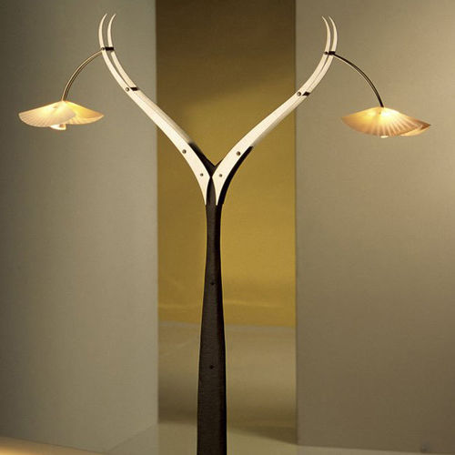 Lampada da tavolo - PANTODON - David D'Imperio - in acciaio inossidabile / in legno / in policarbonato