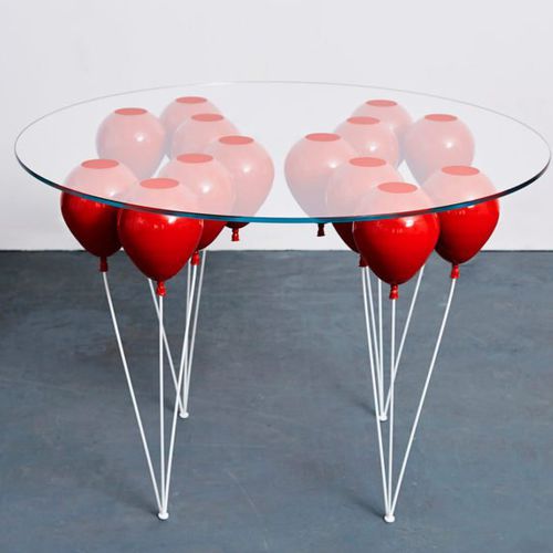 Tavolo da pranzo design originale - THE UP BALLOON - Duffy London - in vetro / in acciaio / rettangolare