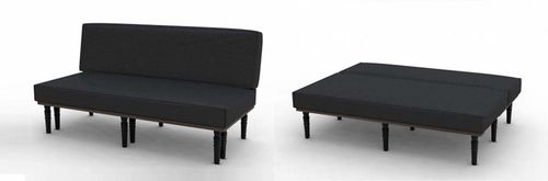 Divanetto imbottito modulare - Duffy London - contemporaneo / in lana / in legno