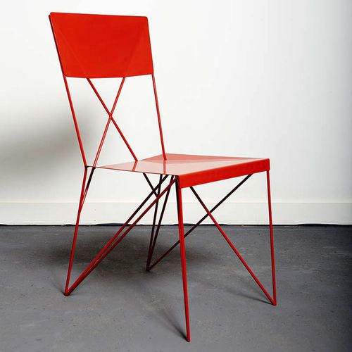 Sedia contemporanea - STRUCHAIR - Duffy London - da interno / in acciaio con rivestimento a polvere / per uso residenziale