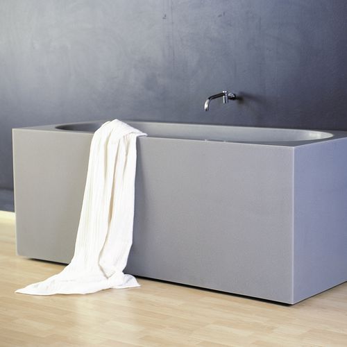 Vasca da bagno da appoggio - OVAL  - DURAT - in Solid Surface / bianca / grigia