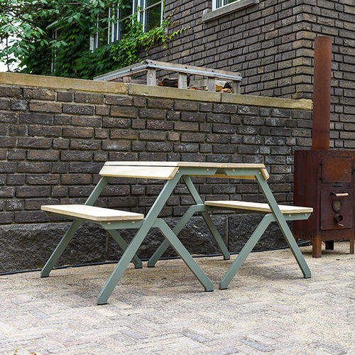 Set tavolo e panca contemporaneo - THE TABLEBENCH - dutchtub - in larice / in acciaio galvanizzato / in acciaio con rivestimento a polvere