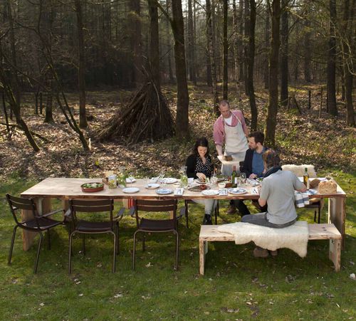 Tavolo contemporaneo - FORESTRY - dutchtub - in legno / con supporto in legno / rettangolare