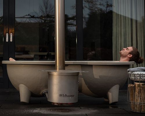 Tinozza finlandese in fibra di vetro - THE DUTCHTUB LOVESEAT - dutchtub - in acciaio inossidabile / per uso residenziale