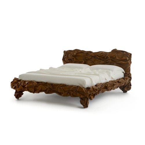 Letto matrimoniale - GRINZA - edra - design originale / imbottito / con testiera