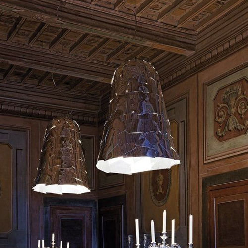 Lampada sospesa - CAMPANA - edra - in alluminio / in alluminio anodizzato / in oro