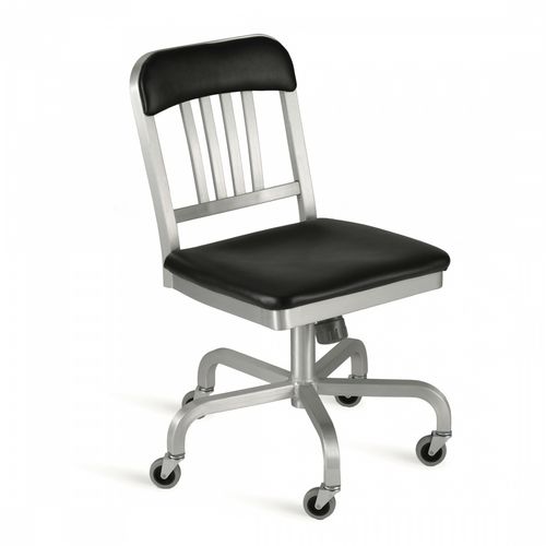 Sedia visitatore contemporanea - NAVY : 1022 SW - emeco - in alluminio / con rotelle / con base a stella
