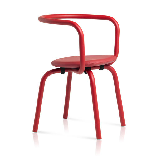 Sedia contemporanea - PARRISH - emeco - da interno / in pelle / con supporto in alluminio