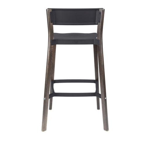 Sgabello da bar contemporaneo - LANCASTER : LANB DG DW - emeco - in ghisa di alluminio / con supporto in frassino / contract