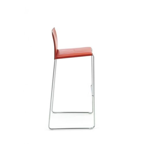 Sedia alta contemporanea - BIZZY - ENRICO PELLIZZONI - da interno / in metallo / in pelle