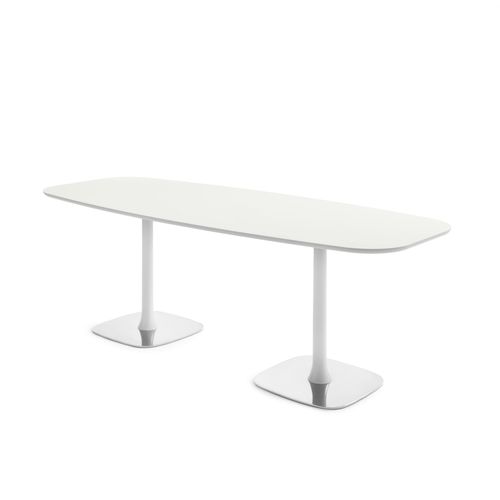 Tavolo contemporaneo - RENDEZ-VOUS - ENRICO PELLIZZONI - in MDF laccato / in vetro / in marmo