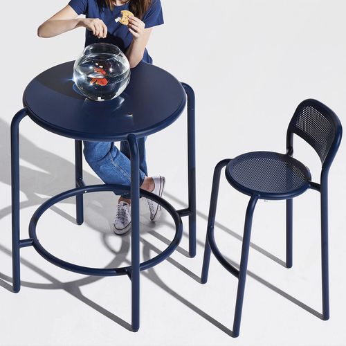 Tavolo alto contemporaneo - TONÍ BISTREAU - Fatboy the original - in alluminio / con supporto in alluminio / rotondo