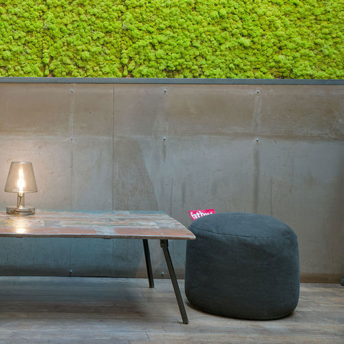 Pouf contemporaneo - POINT STONEWASHED - Fatboy the original - in cotone / tondo / grigio