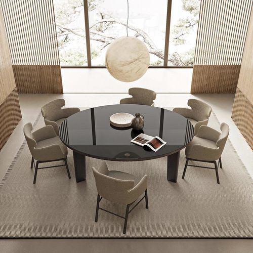 Tavolo da pranzo contemporaneo - ARNOLD - FLEXFORM - in metallo / impiallacciato in legno / in legno massiccio