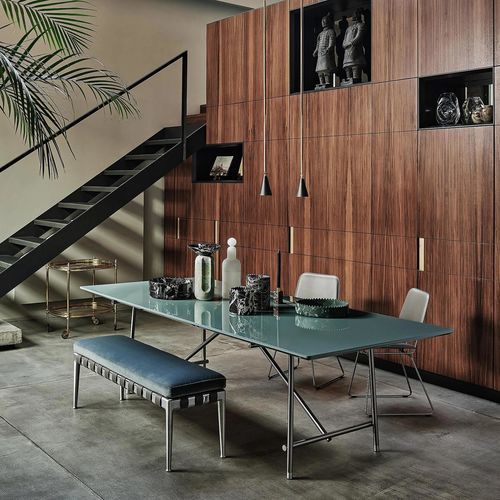 Tavolo da pranzo design minimalista - ANY DAY - FLEXFORM - in termoplastica / con supporto in metallo / rettangolare