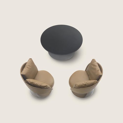 Tavolino basso contemporaneo - ERI - FLEXFORM - in titanio / in wengé / in legno massiccio