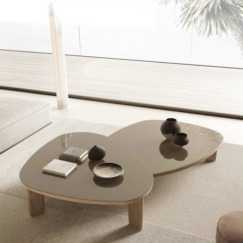 Tavolino basso design - ARNOLD - FLEXFORM - in titanio / in feltro / in wengé