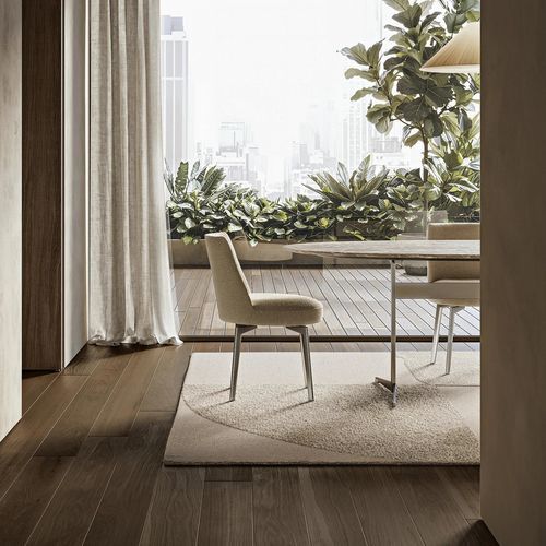 Sedia da pranzo contemporanea - FEEL GOOD - FLEXFORM - da interno / in metallo / in pelle