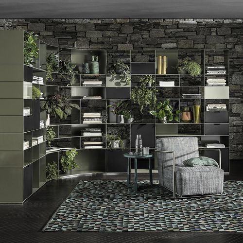 Libreria modulare - INFINITY - FLEXFORM - moderna / epossidica / in metallo