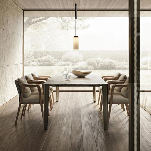 Tavolo da pranzo contemporaneo - ISEO - FLEXFORM - in metallo / in noce / in frassino