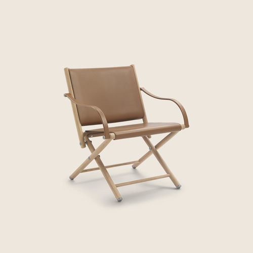 Poltrona contemporanea - LAUREN - FLEXFORM - in pelle / in legno massiccio / in noce