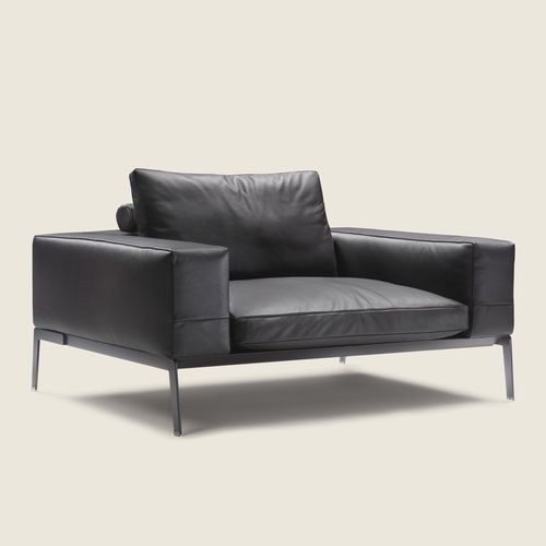 Poltrona moderna - lifesteel - FLEXFORM - in pelle / in schiuma di poliuretano / in metallo
