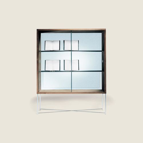 Vetrina contemporanea - MOKA - FLEXFORM - da terra / in metallo / in rovere