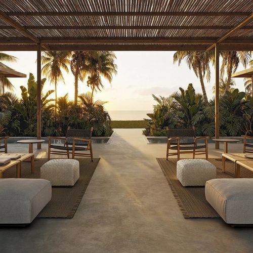 Ottomana contemporanea - BANGKOK - FLEXFORM - in poliuretano / in tessuto / in legno compensato