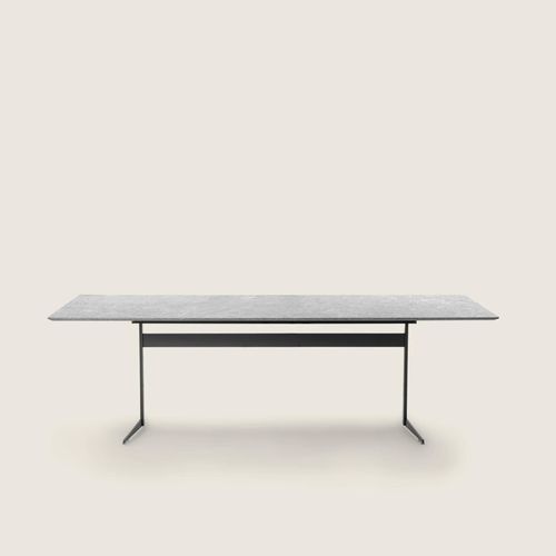 Tavolo da pranzo moderno - FLY OUTDOOR - FLEXFORM - in termoplastica / in acciaio inossidabile / in legno massiccio