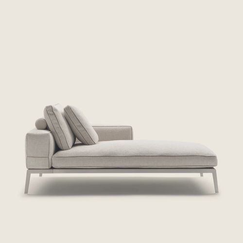 Dormeuse contemporanea - LIFESTEEL - FLEXFORM - in piume / in metallo / con supporto in metallo