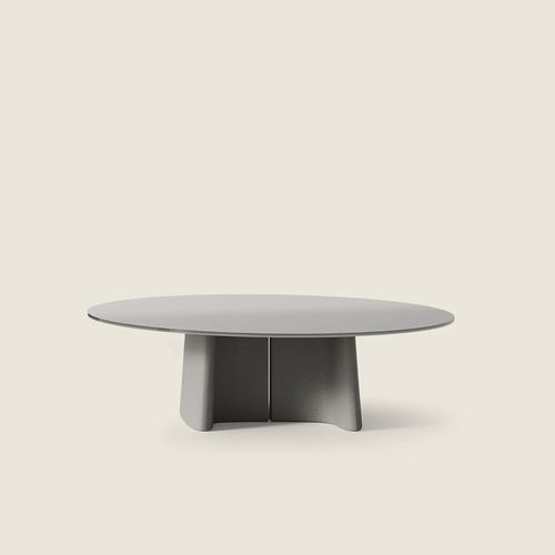 Tavolino basso contemporaneo - TARA - FLEXFORM - in calcestruzzo fibrorinfrozato / con base in calcestruzzo fibrorinforzato / circolare