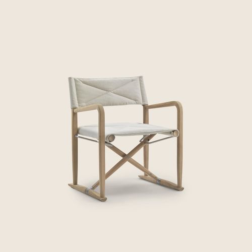 Poltrona contemporanea - LUCHINO OUTDOOR - FLEXFORM - in tessuto / idrorepellente / in iroko