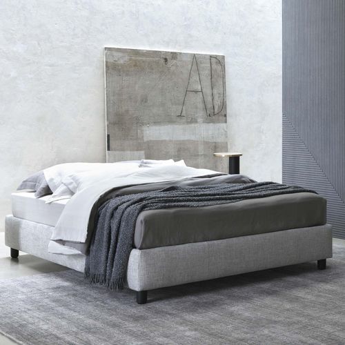 Letto contemporaneo - SOMMIER - Flou - matrimoniale / imbottito / con base contenitore