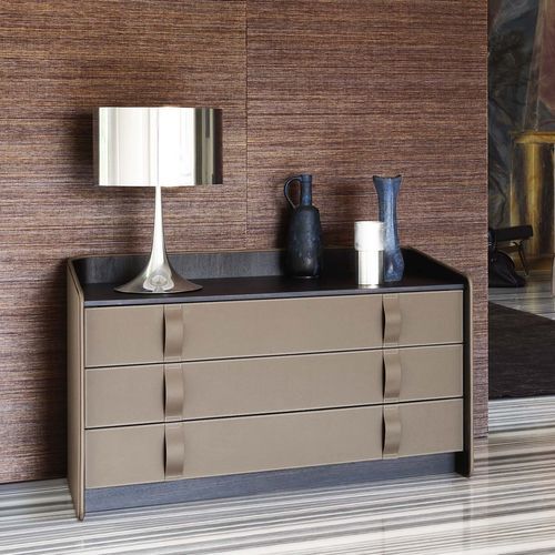 Cassettone contemporaneo - GENTLEMAN - Flou - in legno / in pelle / in marmo