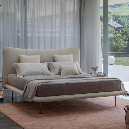 Letto contemporaneo - BAIA - Flou - matrimoniale / imbottito / con testiera