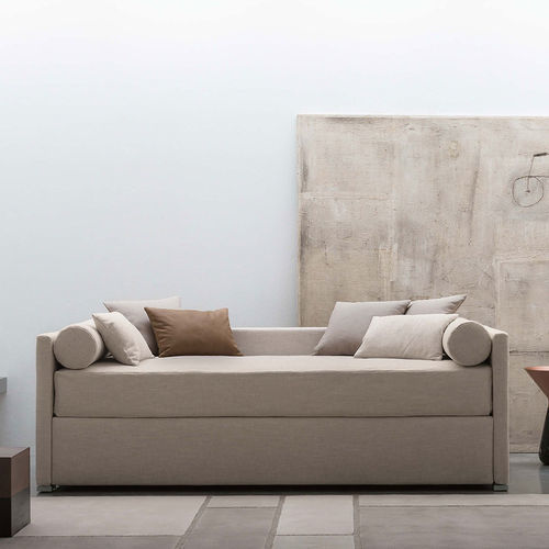 Letto con letto estraibile - BISS - Flou - singolo / contemporaneo / imbottito