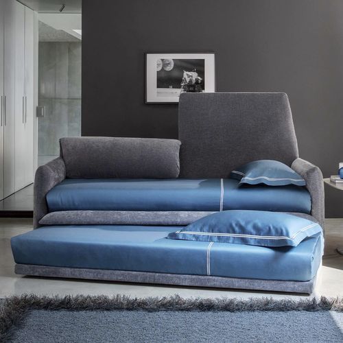 Divano letto - DILETTO - Flou - contemporaneo / in tessuto / con letto a castello