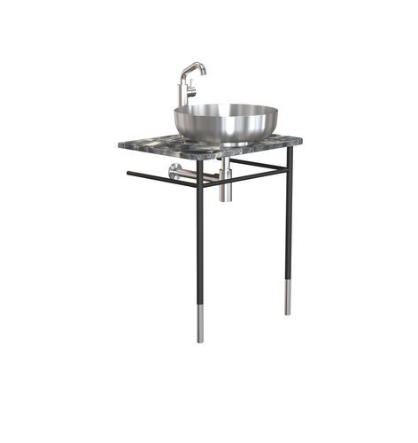 Supporto per lavabo in pietra naturale - T2081-BB - Frost Design - in acciaio inossidabile spazzolato