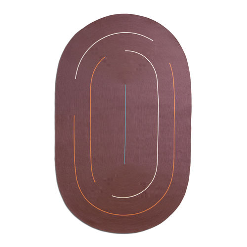 Tappeto contemporaneo - Hula Hoop Track - G.T.DESIGN - a righe / a tinta unita / ovale