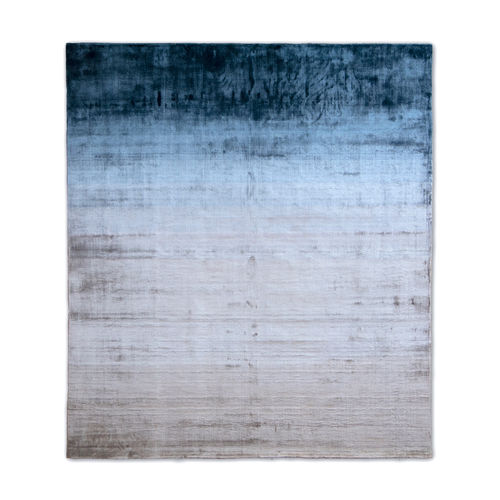 Tappeto contemporaneo - In-Canto Acquerello : Zaffiro Platino - G.T.DESIGN - multicolore / in fibra di bambù / rettangolare
