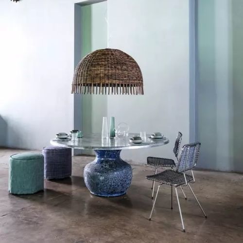 Tavolo da pranzo contemporaneo - MOON - GERVASONI - in ghisa di alluminio / in marmo / con base in ceramica