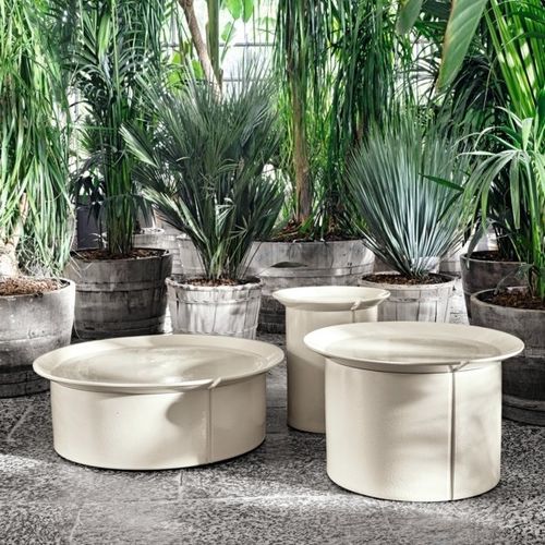 Tavolino basso contemporaneo - BRISE - GERVASONI - in ceramica / con supporto in acciaio inossidabile / con base in ceramica