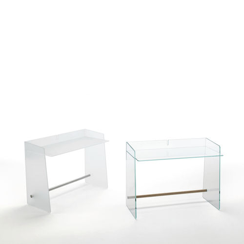 Scrivania contemporanea - PIRANDELLO - GLAS ITALIA - in frassino / in vetro / con base in pannelli