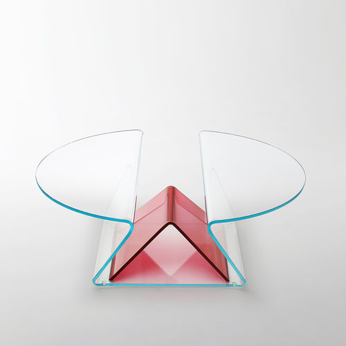 Tavolino basso contemporaneo - PLISSE'  - GLAS ITALIA - in cristallo / per uso residenziale / da interno