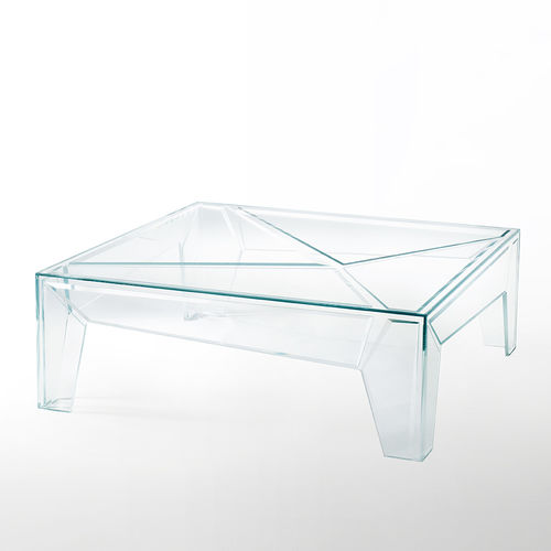 Tavolino basso contemporaneo - HYPER - GLAS ITALIA - in cristallo / quadrato / per uso residenziale