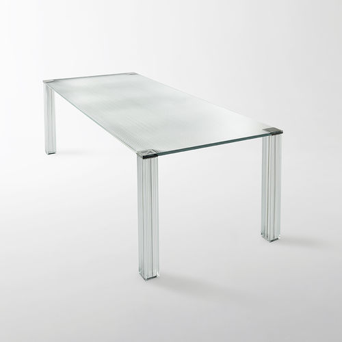 Tavolo contemporaneo - CRYPTEE' - GLAS ITALIA - in vetro / rettangolare / quadrato