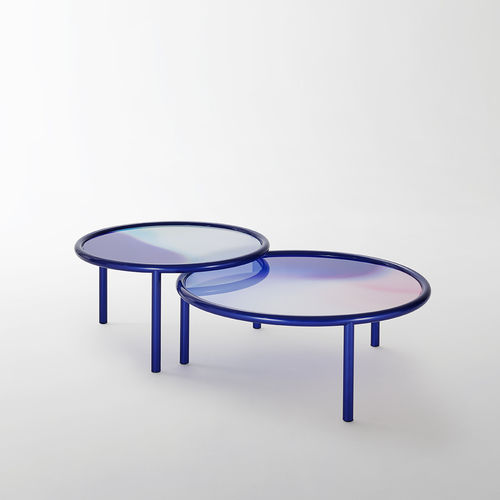 Tavolo contemporaneo - L.A. SUNSET - GLAS ITALIA - in metallo verniciato / con supporto in ferro / rotondo