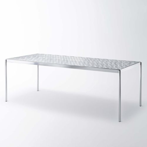 Tavolo contemporaneo - FRAGMENT - GLAS ITALIA - in alluminio / con supporto in alluminio / rettangolare